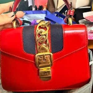 Gucci Sylvie Crossbody Bag with Gold Accents